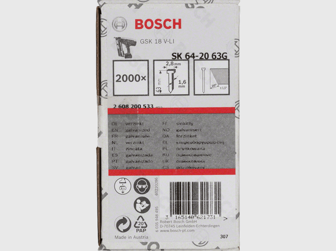 Hovedbilde Bosch Dykkert 20Gr 1,6x63mm GL A2000