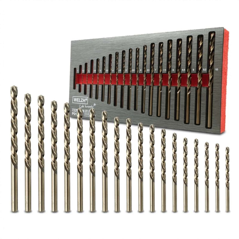 Borsett, helslipt kobolt ekstra lange; 19-deler 7229-WW