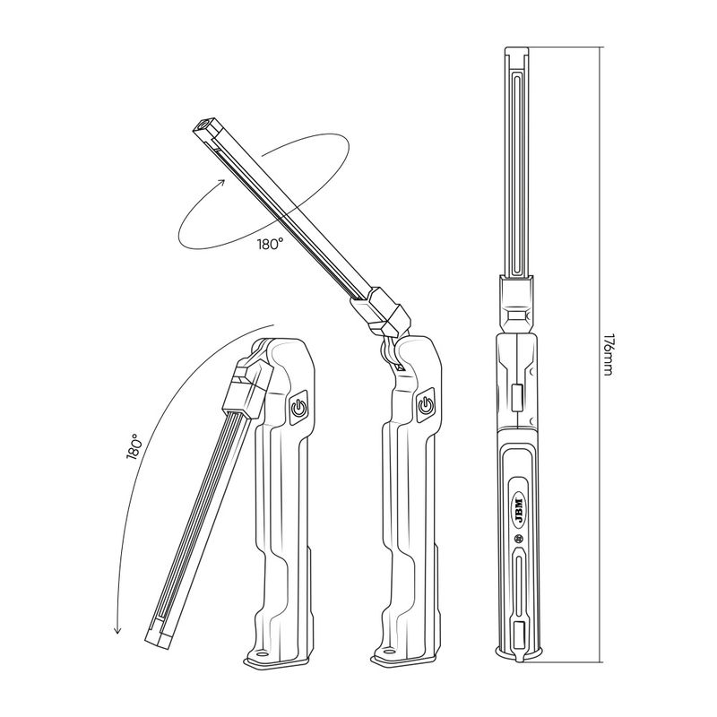 Hånd lampe oppladbar Mini Slim - 500 LM 54599
