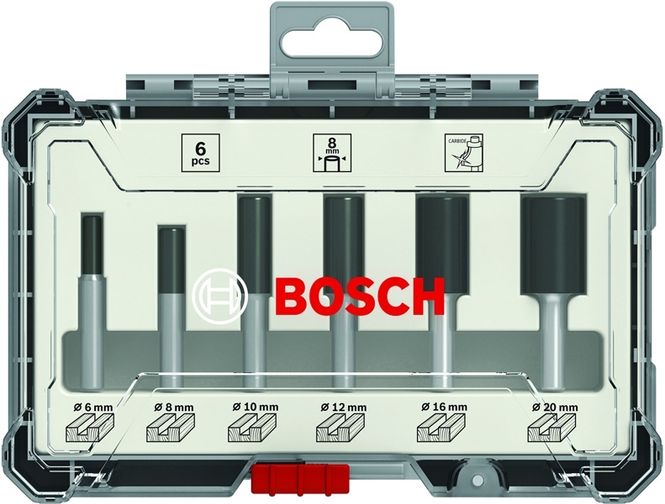 Hovedbilde Bosch Fresesett HM rett 6mm 6 stk