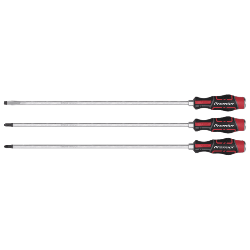 Ekstra lange skrutrekkere med gjennomgående klinge 3stk 450mm AK4942