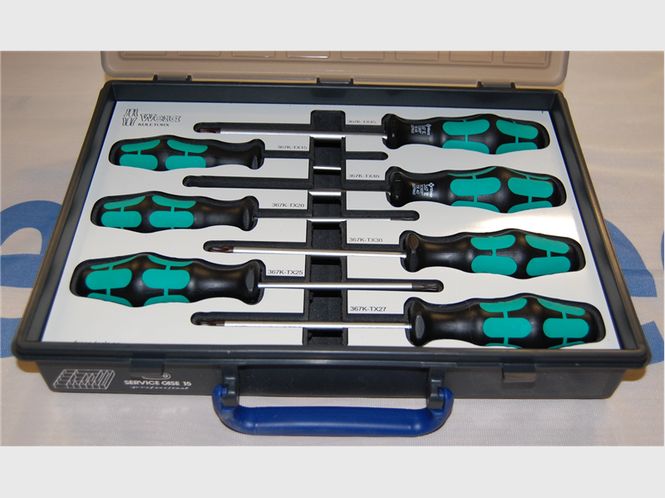 Hovedbilde Torxsett m/kule Tx15-Tx45 Wera i sortimentskrin