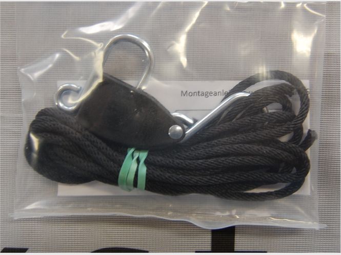 Hovedbilde 905 018 justerbart oppheng med rep og kroker 25kg